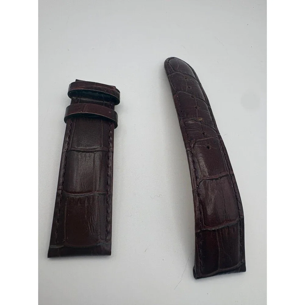 NewLife 20mm Genuine Leather Watch Strap - Dark Brown Crocodile skin